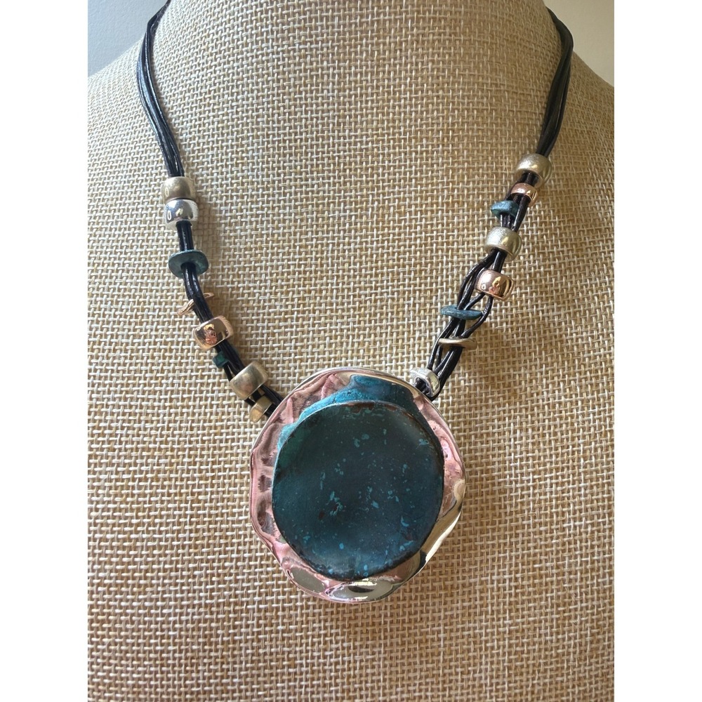Boho Artisanal Mixed Media Statement Necklace ALM SOHO